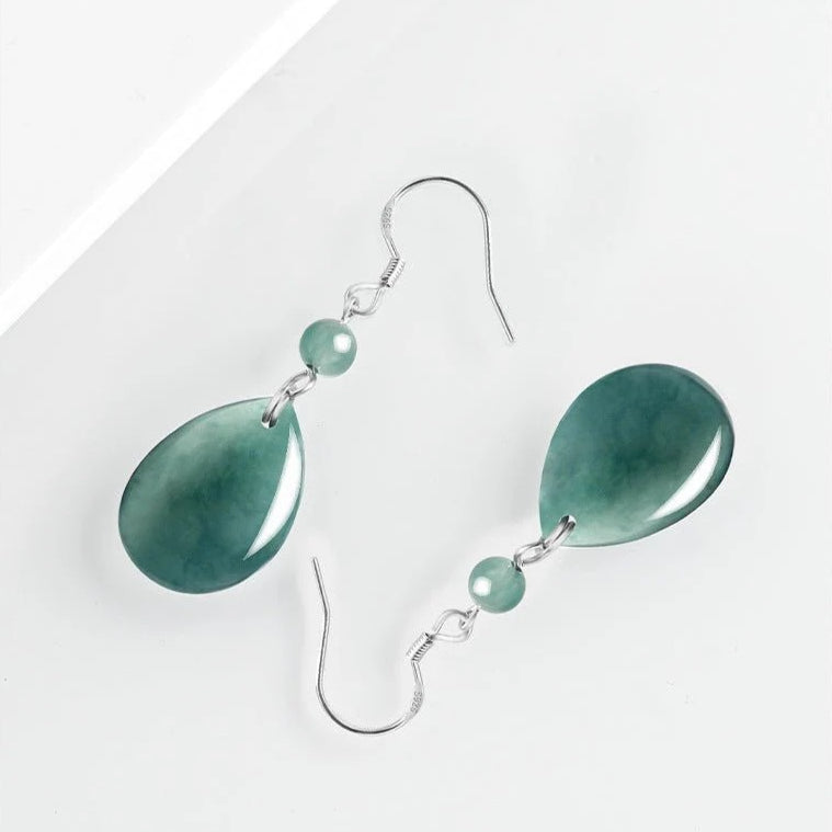 ice jade blue water water drop earrings s925 silver