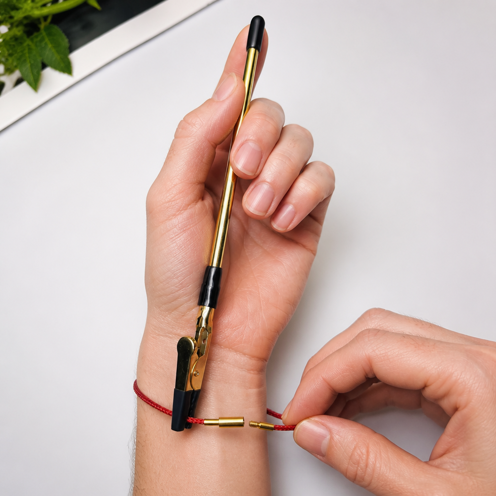 jewelry clasp helper for bracelets and necklaces, one-handed bracelet fastening tool with spring clip, gold-color iron rod jewelry dressing aid, 6.10 inch lightweight clasp holder for chain bracelets and necklaces, travel accessory for home or travel