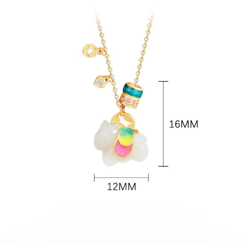 chinese zodiac horse triumph jade necklace – natural hetian jade s925 silver lucky pendant for women - star8s