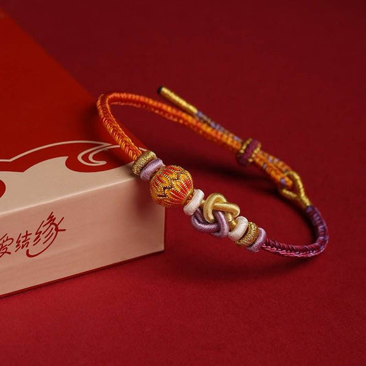 2025 Nine - Purple Li Huo Bracelet, Hand - Woven Lucky Jewelry for Year of Snake - STAR8S