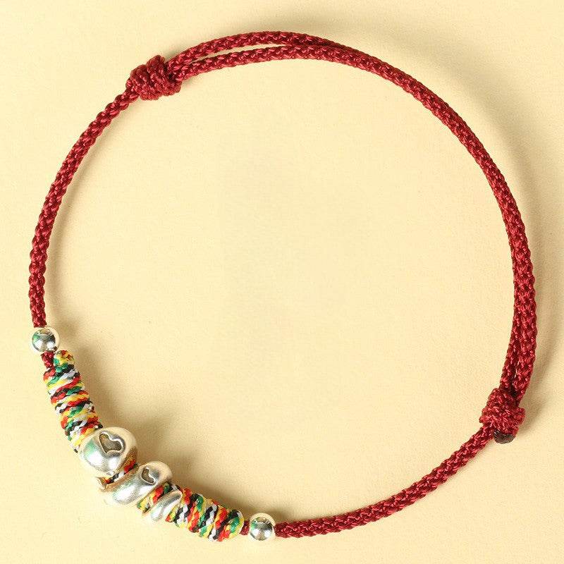 Red String Bracelet 2025 Snake Animal Year 999 Silver