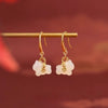 Chinese Zodiac Horse Coin Jade Earrings for Women Wealth & Good Fortune