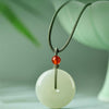 Natural Hetian Jade Ping An Pendant Necklace – Unisex Jade Jewelry