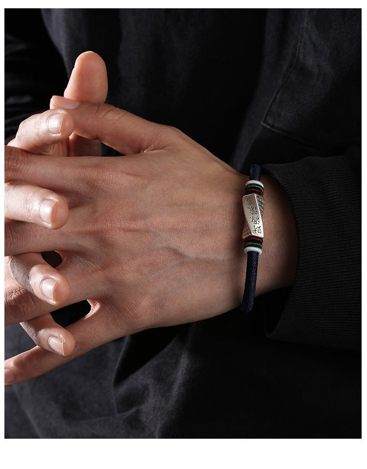 999 silver wealth bracelet for men | handmade braided bracelet simple & elegant gift - star8s