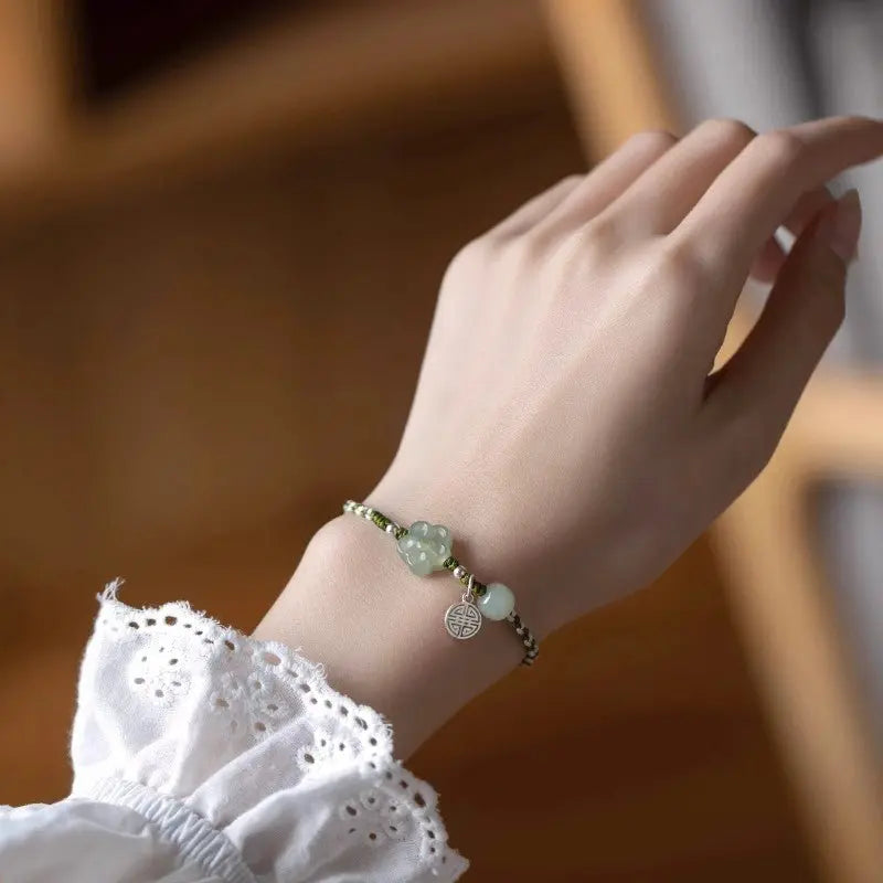 chinese plum blossom bracelet - genuine hetian jade & fu | star8s