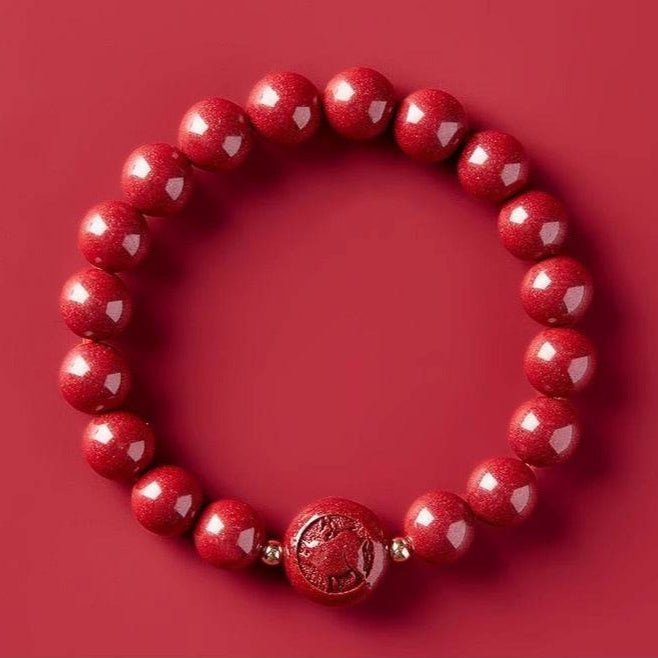 gorgeous & auspicious chinese bracelet with cinnabar zodiac beads - star8s - star8s