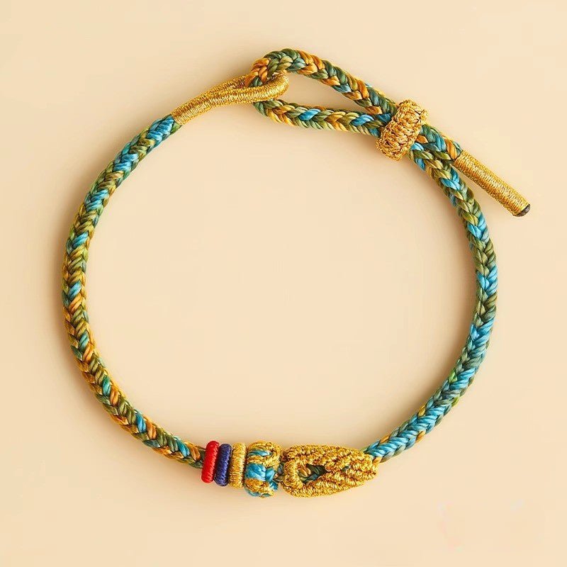 handcrafted mandala seven wisdom red string bracelet for men & women - colorful koi fish lucky charm gift - star8s