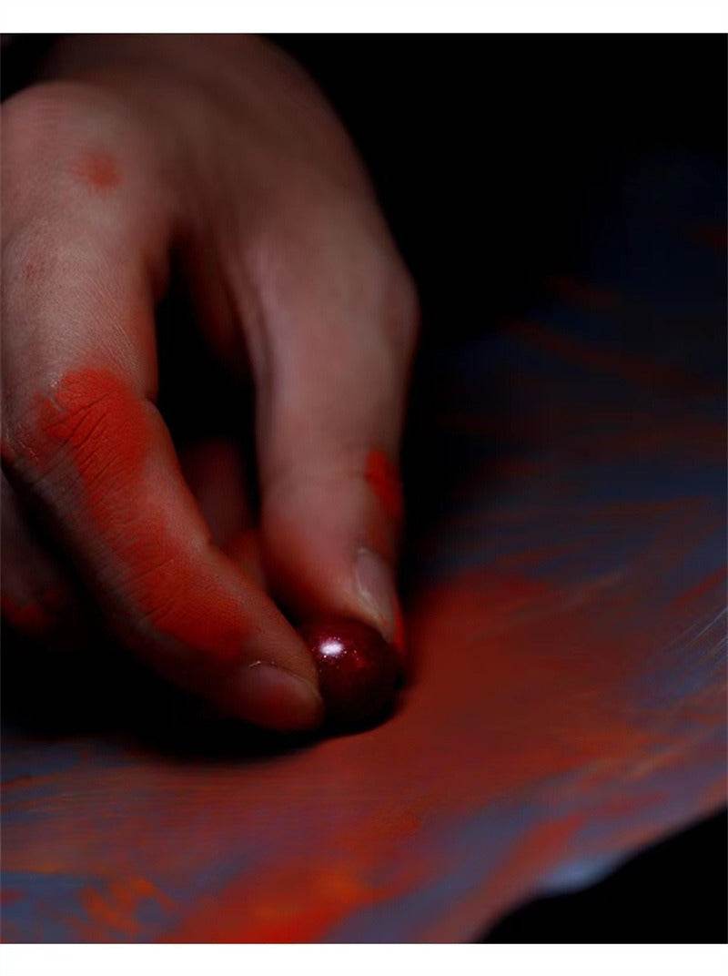 natural cinnabar red rope bracelet with blessing plate, handmade lucky jewelry - star8s