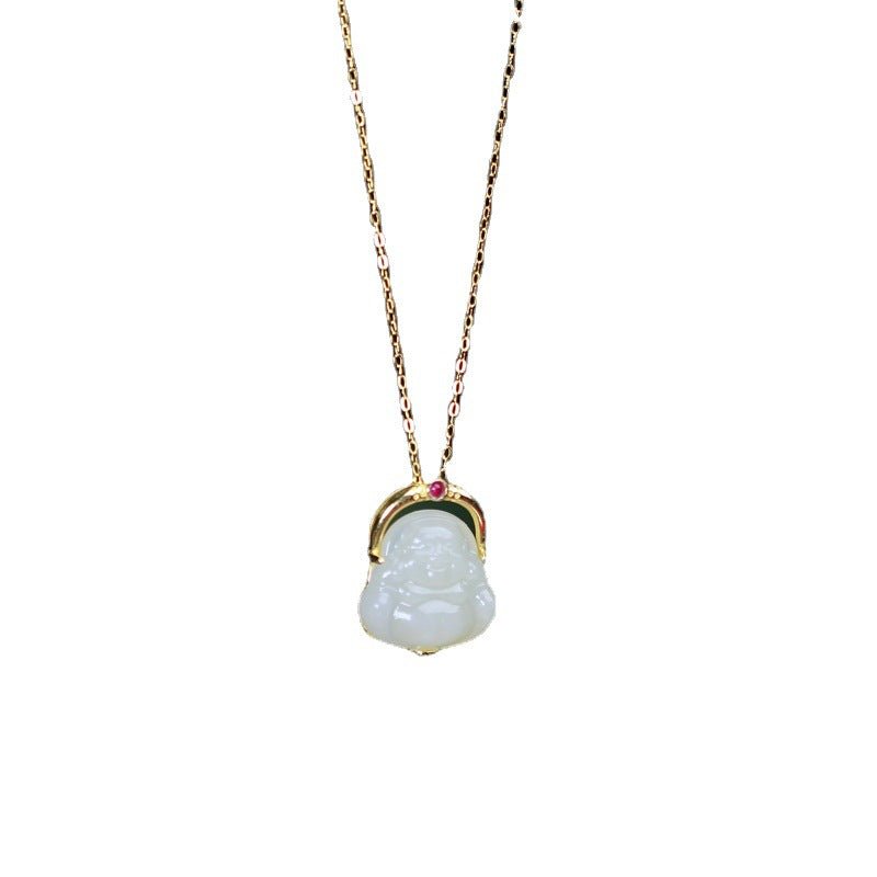 jade buddha necklace - sustainable heitian jade buddhist jewelry gift | star8s