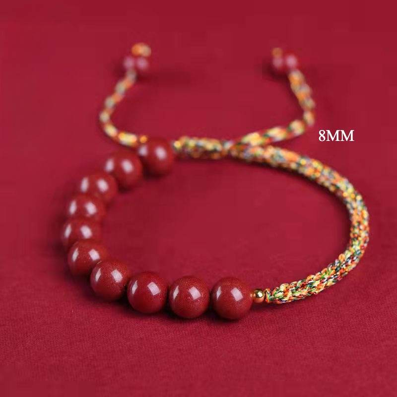 natural cinnabar multicolored braided lucky bracelet for dragon boat festival - star8s