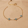 Blue 925 Sterling Silver 18K Gold Plated Clover Flower Bracelet – Romantic and Elegant Design