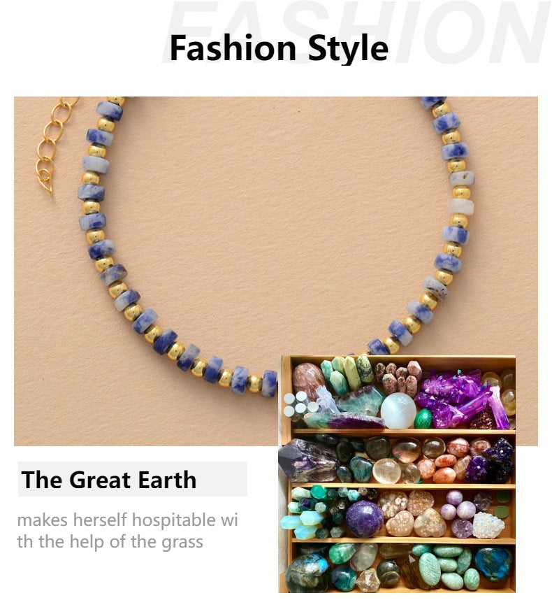 turquoise adjustable beaded bracelet – handmade natural stone unisex bracelet - star8s