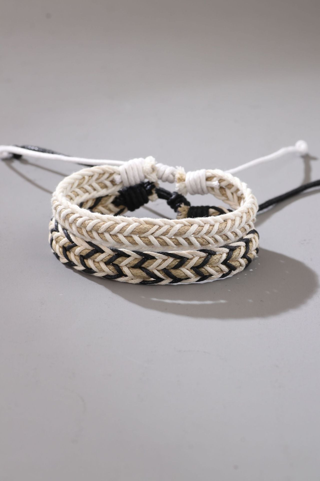 handmade braided cotton men’s bracelet – vintage boho woven wristband - star8s