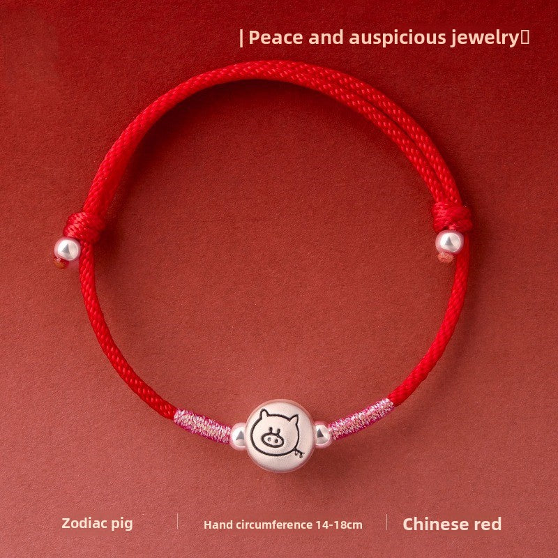 chinese zodiac silver red string bracelet lucky for women - star8s
