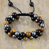 Tiger Eye Agate Braided Bracelet Handmade Natural Stone Bracelet for Men
