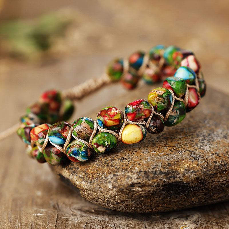 natural stone emperor stone beaded handwoven friendship lover bracelet bohemian bracelet jewelry - star8s