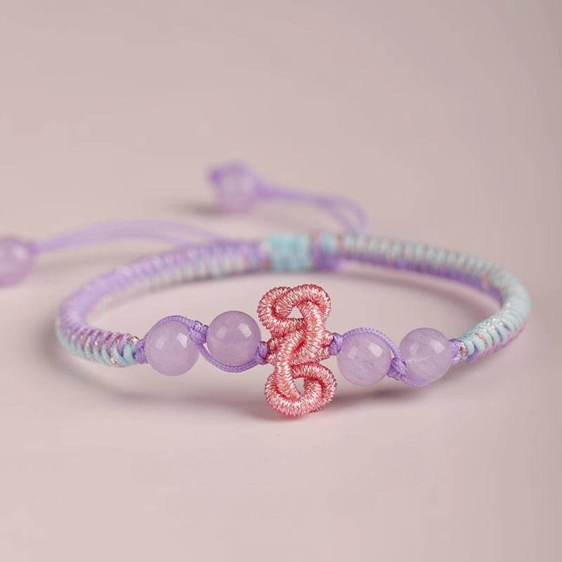 purple crystal wenchang - knot hand rope, handmade study - blessing jewelry - star8s