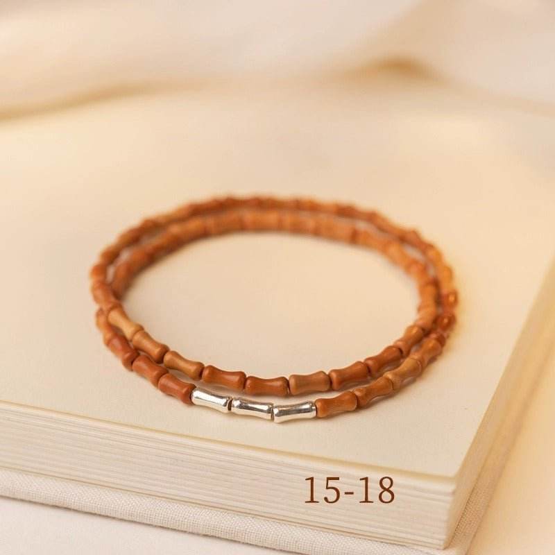 s925 silver bamboo - knot & olive pit bracelet, lucky jewelry for exams - star8s