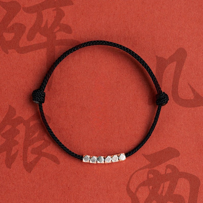 silver fragment red string bracelet - minimalist handcrafted bracelet for couples & friends | adjustable & durable - star8s