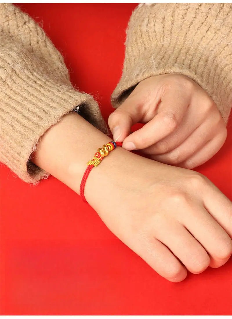 snake year handcrafted red string bracelet – good luck & prosperity charm for men and women - star8s