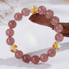 Chinese Zodiac Strawberry Quartz Bracelet for Women – Natural Crystal Beaded Bracelet