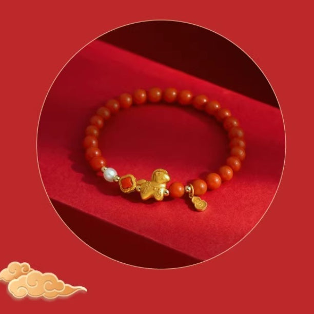 chinese zodiac horse red agate bracelet lucky wealth for women - star8s