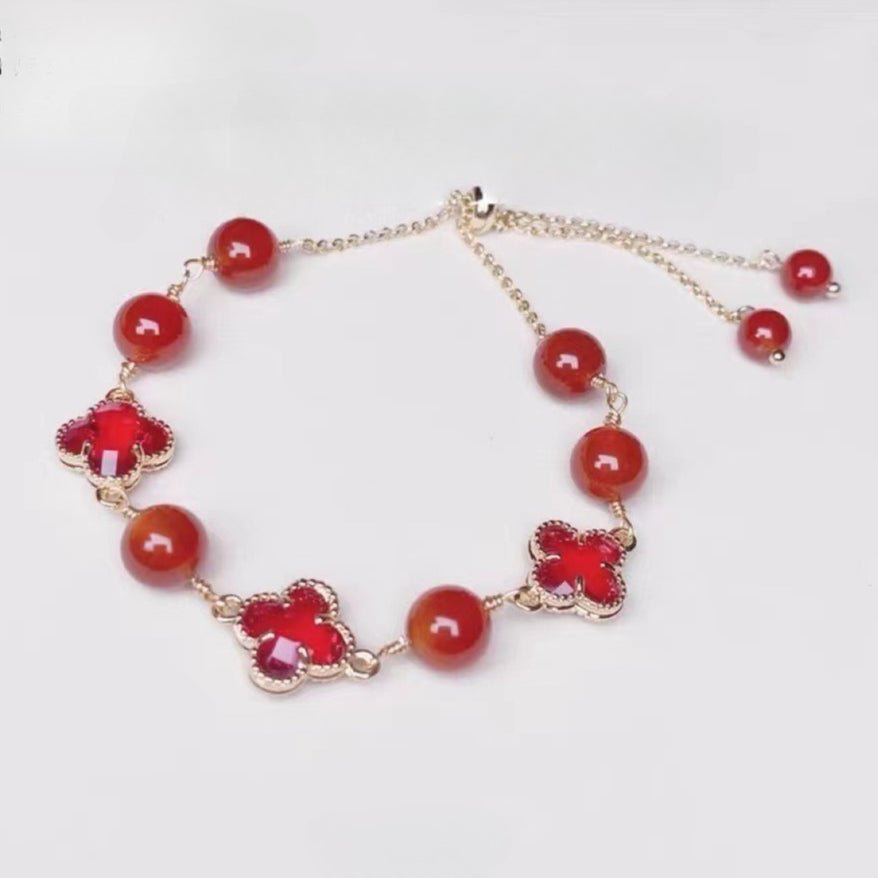 agate four - leaf clover bracelet - lucky gemstone bracelet for women - star8s