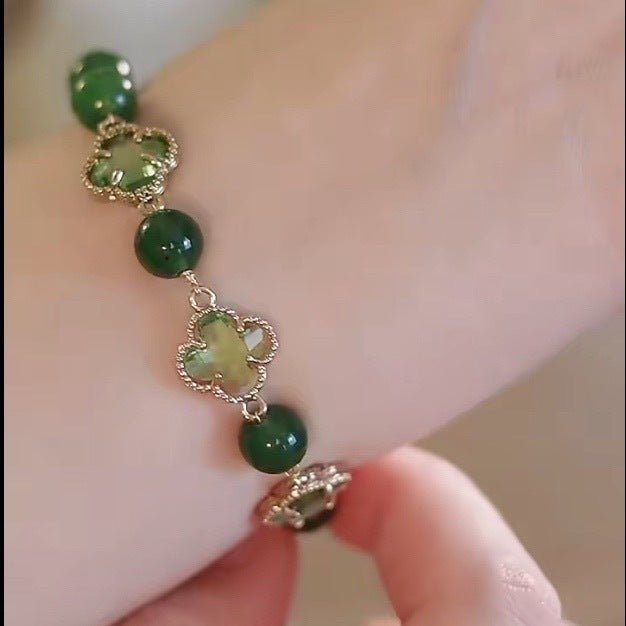 agate four - leaf clover bracelet - lucky gemstone bracelet for women - star8s
