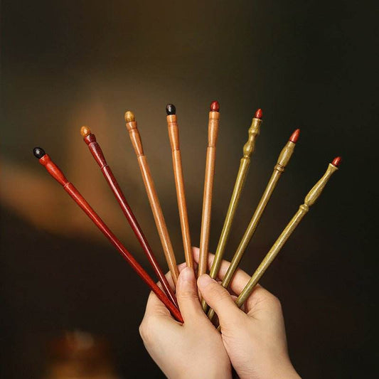 Ancient - Style Wooden Hairpin for Stylish Bun & Chinese - Style Look - STAR8S