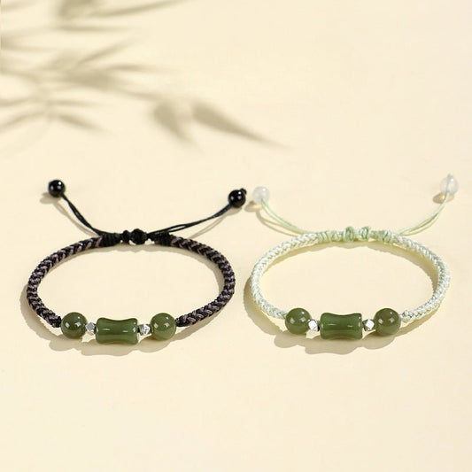 Bamboo Joint Hetian Jade Bracelet - Growth & Friendship Gift | STAR8S