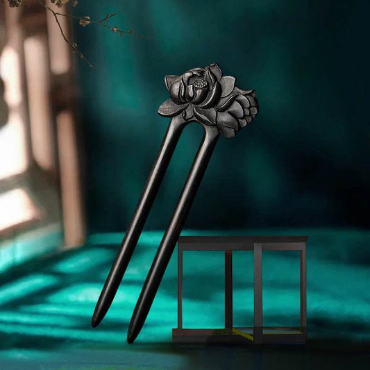 Black Sandalwood U Shaped Double Prong Hairpin for Horse Face Skirt Gift - STAR8S