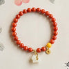 Red Agate Chinese Zodiac Horse Beaded Bracelet Wealth for Women