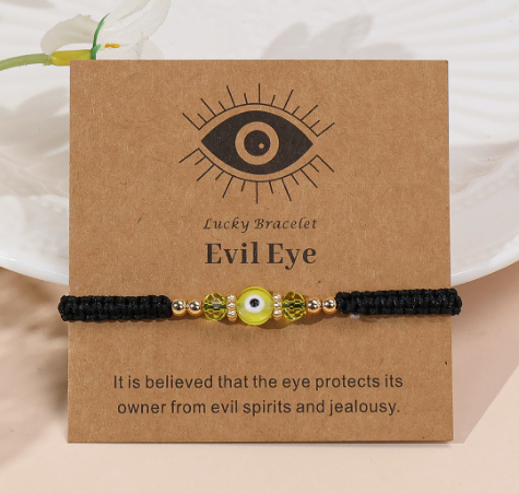 evil eye bracelet for protection handmade woven cord bracelet lucky blue eye amulet talisman jewelry adjustable braided string bracelet gift for men women friends