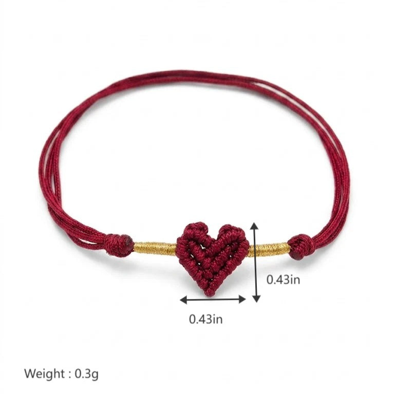 handmade red string bracelet for women men red thread lucky protection amulet braided rope bracelet with woven heart charm couples friendship relationship matching jewelry gift
