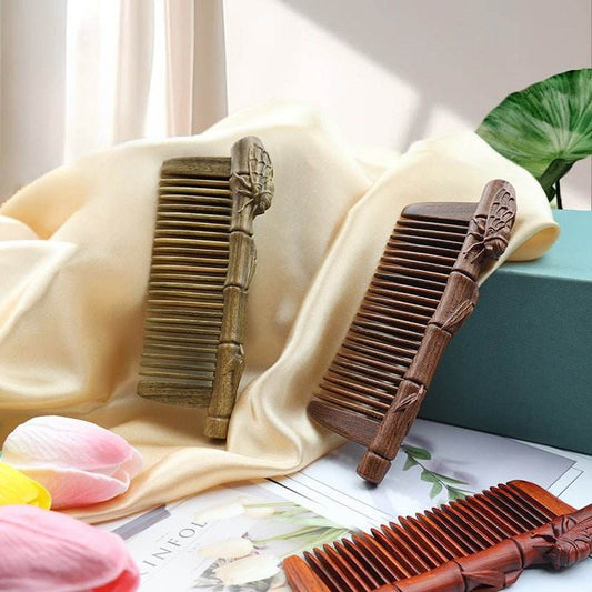 Chinese Hair Comb – Red Sandalwood Inserted Gift, Elegant & Charming Hair Care - STAR8S