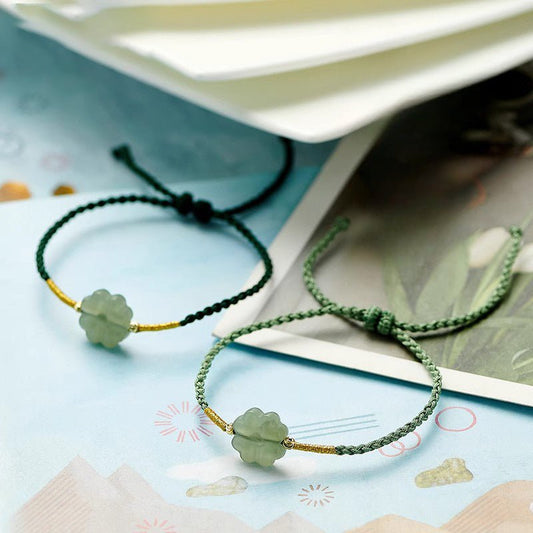 Clover Jade Bracelet - Handmade Hetian Jade Lucky Charm | STAR8S
