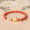 Chinese Zodiac Horse Red Agate Bracelet Lucky Wealth for Women