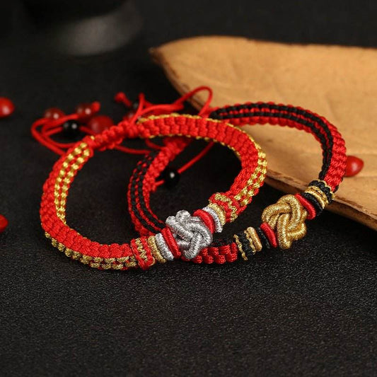 Ethnic - style Hand - Woven Love - knot Bracelet, Red Rope Jewelry for Couples & Parties - STAR8S