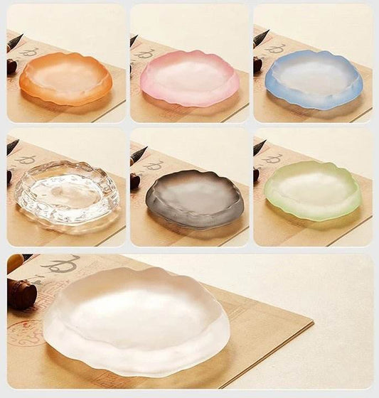 Glazed - style Glass Ink Dish - Colorful and Practical, an Artistic Ornament in the Four Treasures of the Study - STAR8S