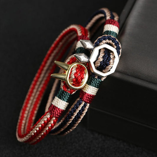 Handmade Red Rabbit Year S925 Silver Lucky Rabbit Friendship Bracelet – Adjustable, Couple Gift, Red & Navy - STAR8S