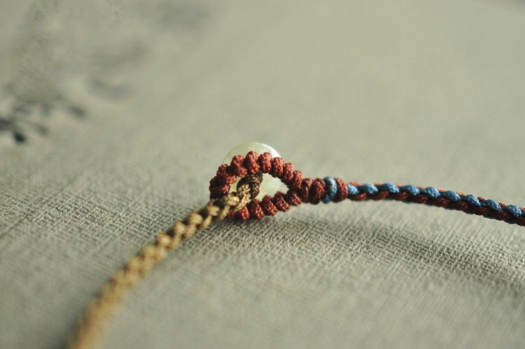 handmade woven jade ping an kou bracelet – vintage minimalist charm for men & women - star8s