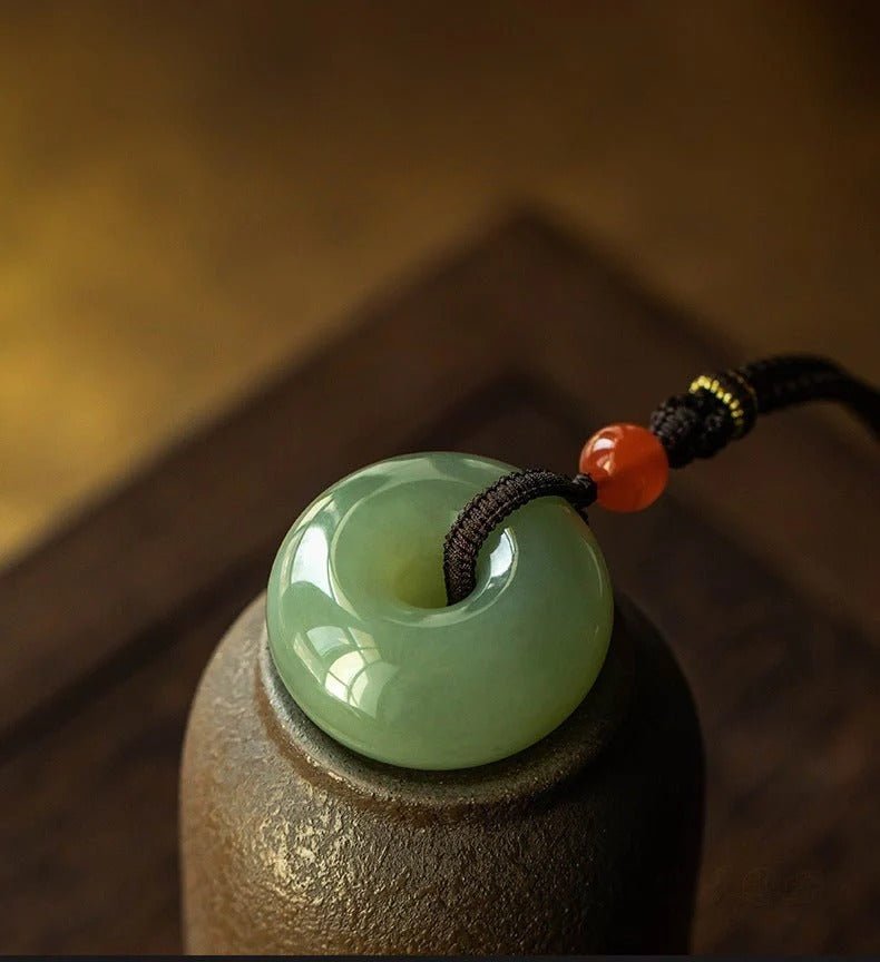 he tian jade smoke purple peace pendant necklace for men & women - jade jewelry pendant gift - star8s