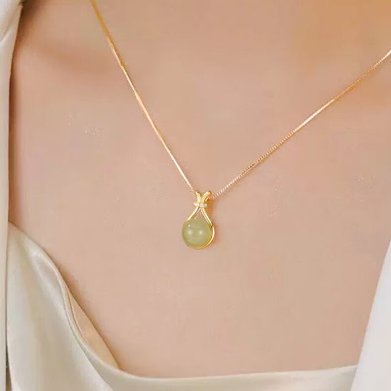 hetian jade silver necklace – lucky fortune pouch pendant for women, christmas & birthday gift for girlfriend/wife - star8s