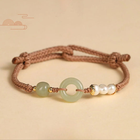 Jade Safety Knot red String Bracelet - Hetian Pearl Friend Gift | STAR8S - STAR8S