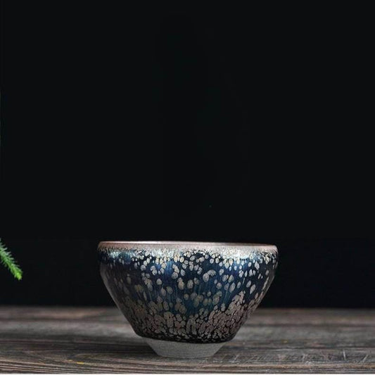 Jianzhan Tea Cups – Handmade Blue Oil - Drop Design, Tea Ceremony Stress Relief & Connoisseur Prestige - STAR8S