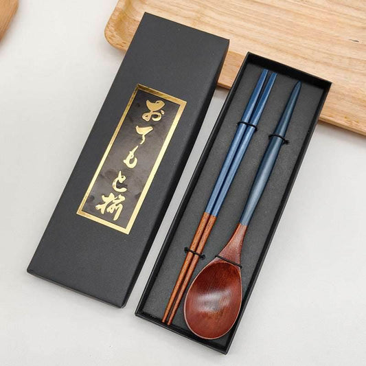 Luxury Solid Wood Chopstick Spoon Set Gift Box for Business and Quality Dining - STAR8S
