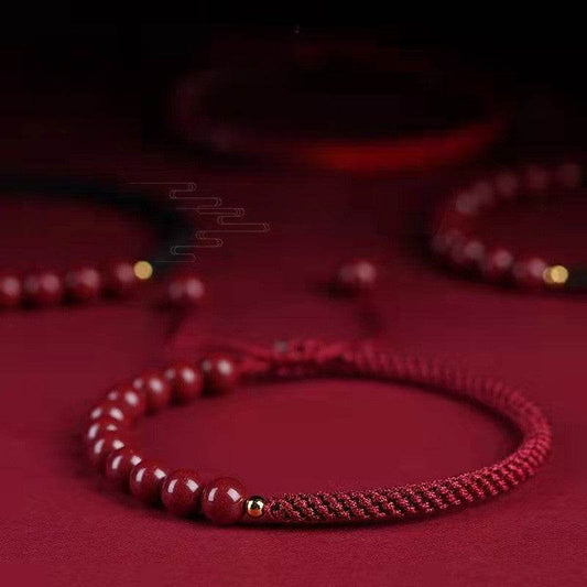 Natural Cinnabar Multicolored Braided Lucky Bracelet for Dragon Boat Festival - STAR8S