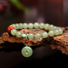 Jade Single Strand Bracelet Bracelet with Honey Ambe Ping an kou