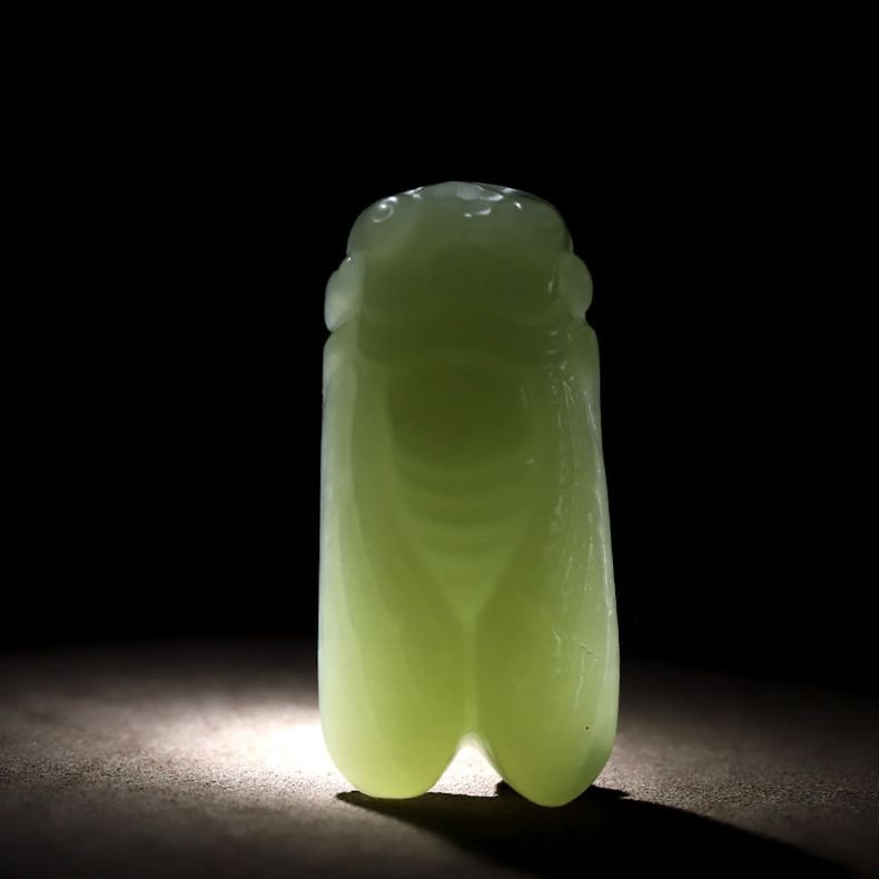 natural hetian jade cicada pendant, white jade handcrafted necklace for men and women 🍃🐞 - star8s