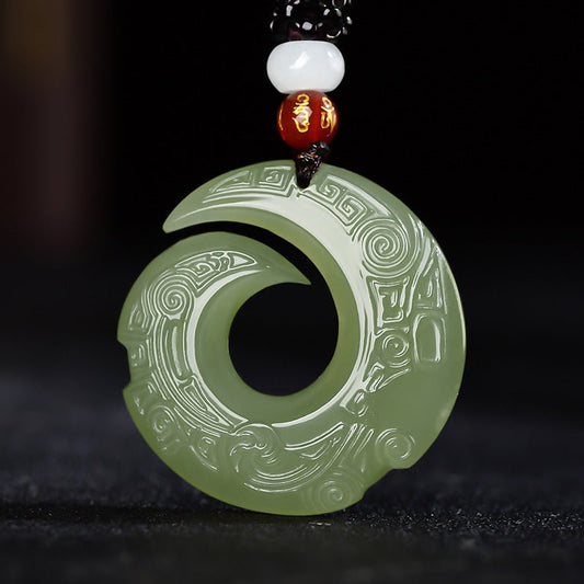 Natural Hetian Jade Pendant – Turning Fortune Amulet for Men & Women – Spiritual Jade Necklace - STAR8S